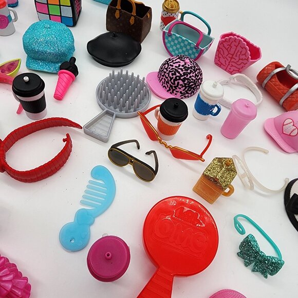 Lot of 52 Assorted LOL Surprise OMG Dolls Accessories Clothes Bottles Glasses - Picture 6 of 10